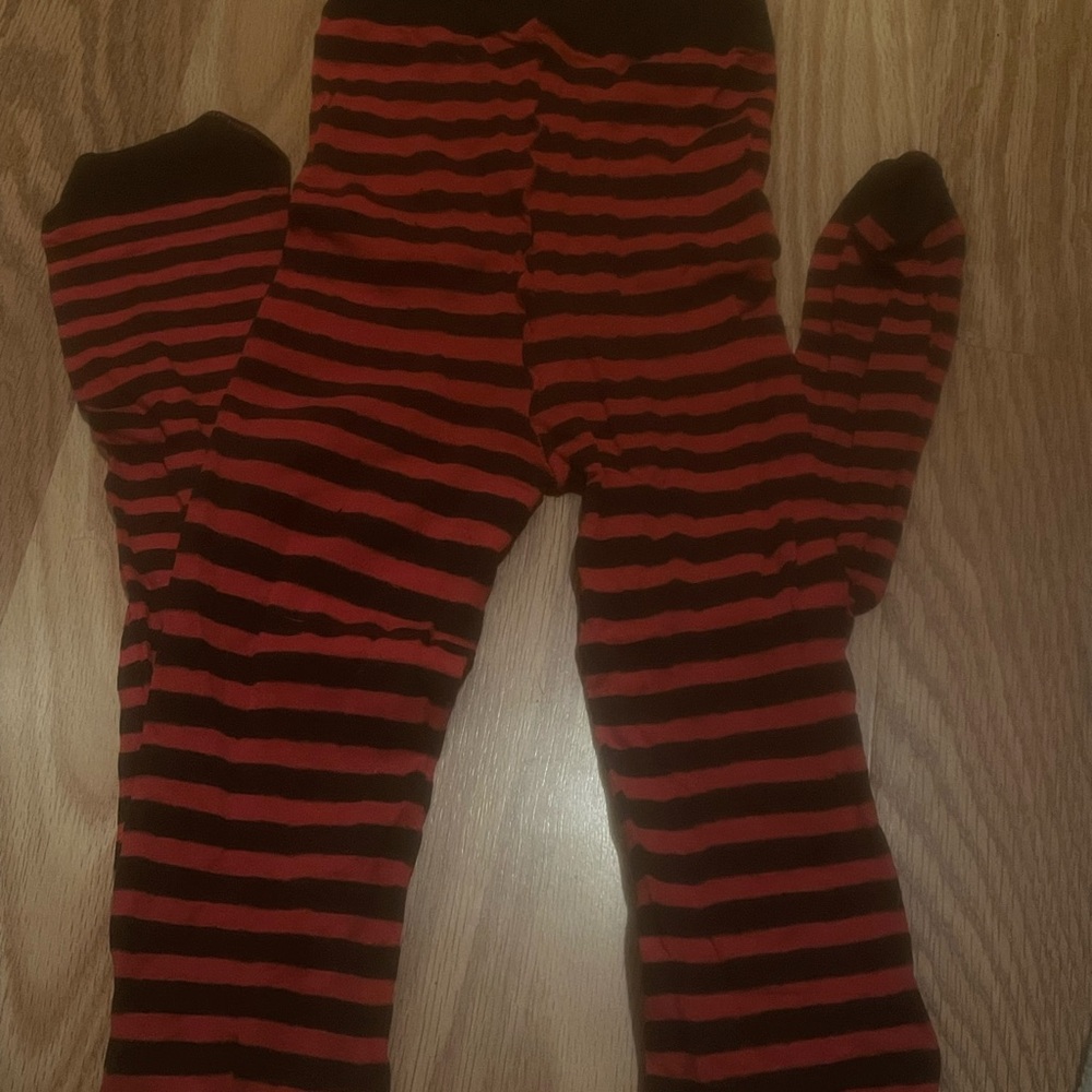 SOLD! Red & Black Striped tights